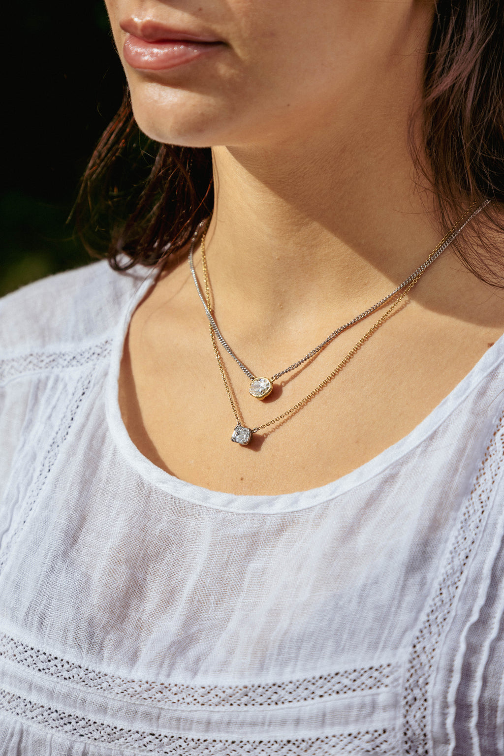 Solitaire Oval Diamond Necklace