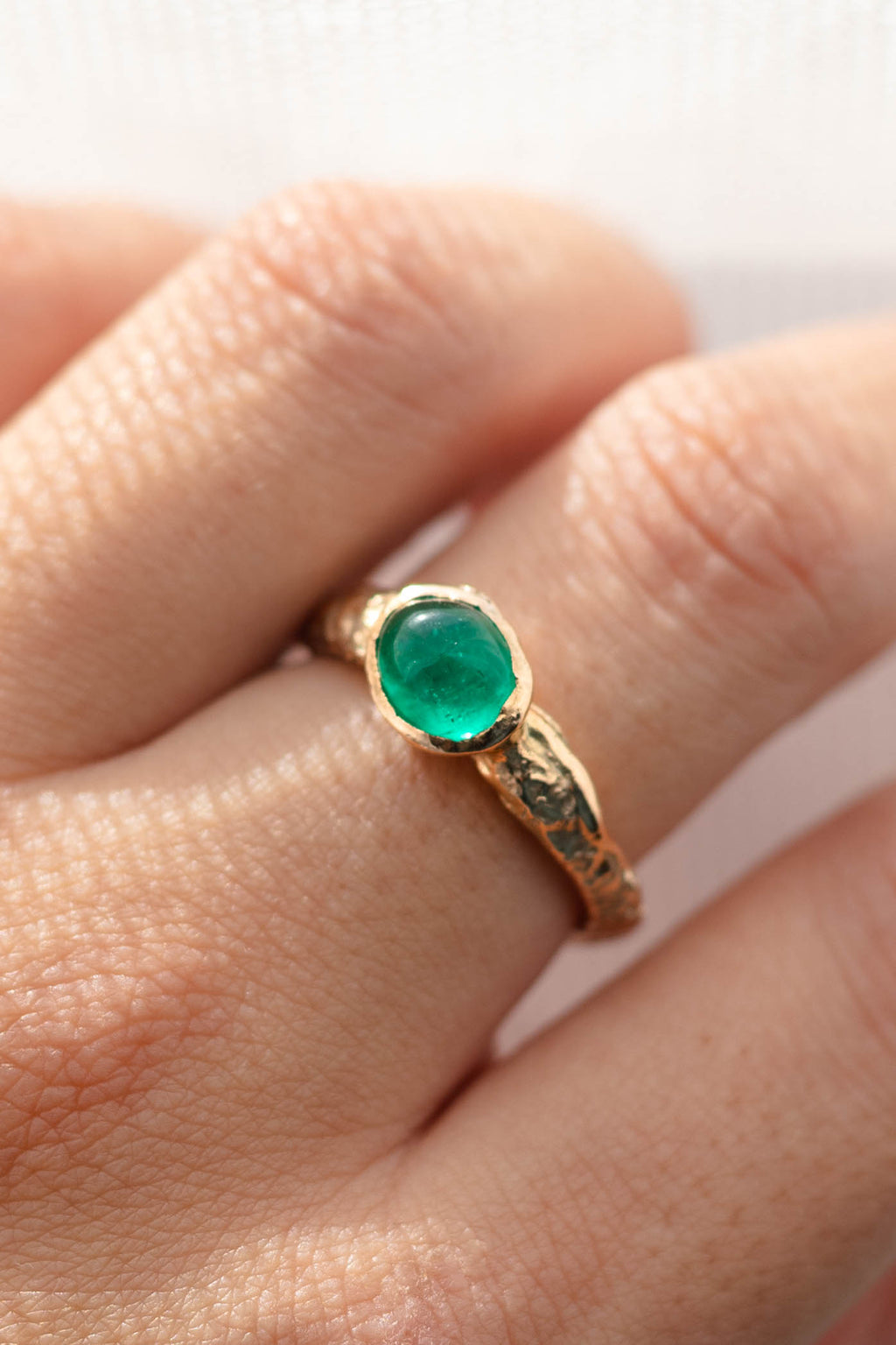 Oval Colombian Emerald Solitaire Ring