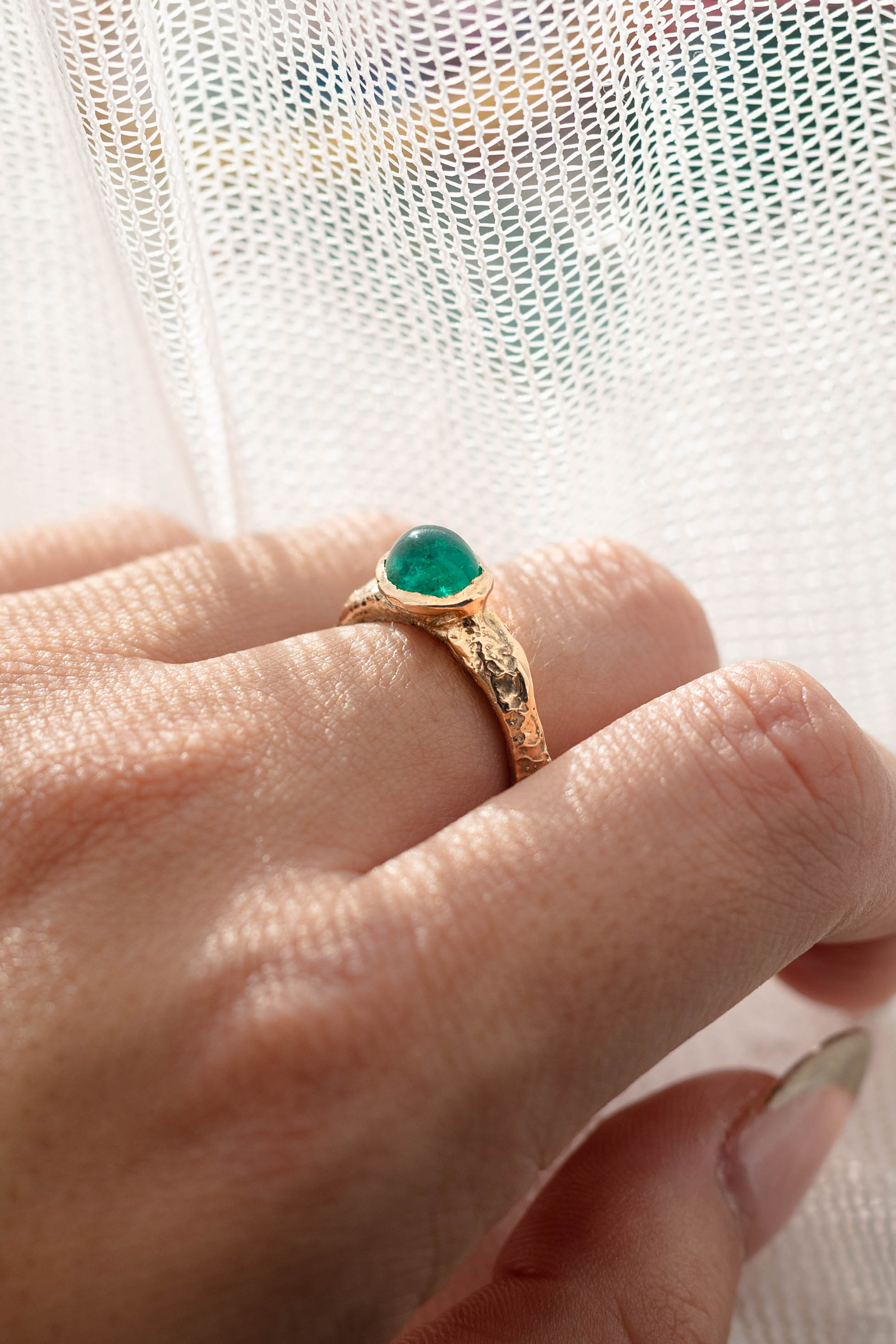 Oval Colombian Emerald Solitaire Ring