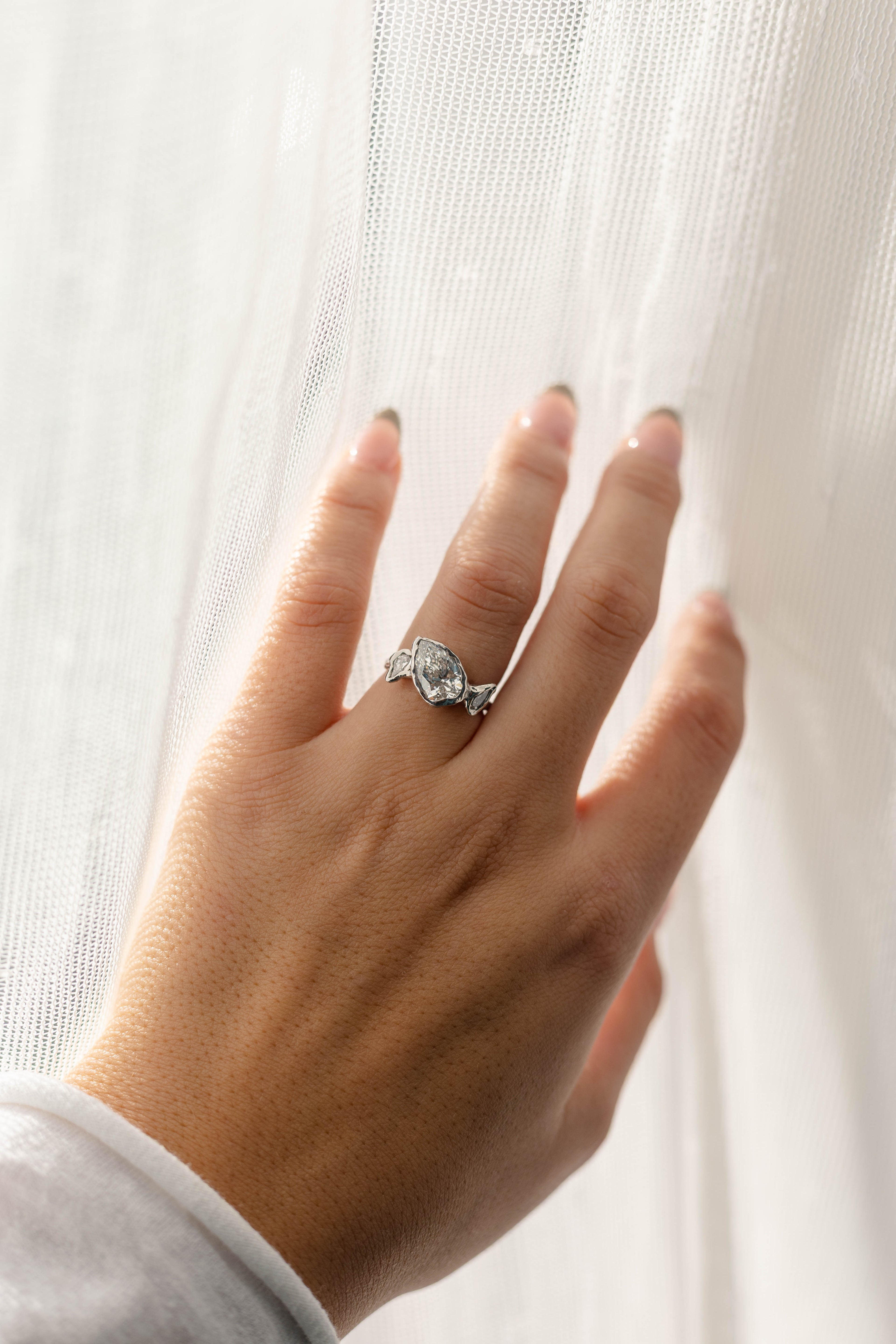 Pear Shape Diamond Trilogy Ring