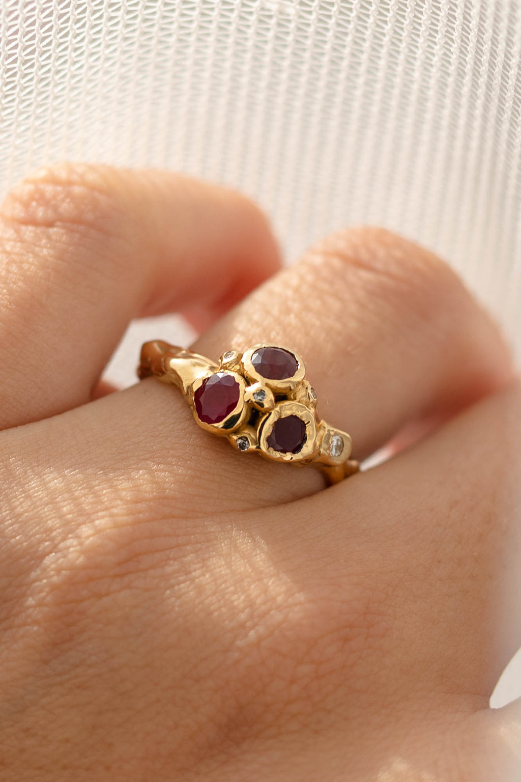 Trilogy Ruby and Diamond Ring