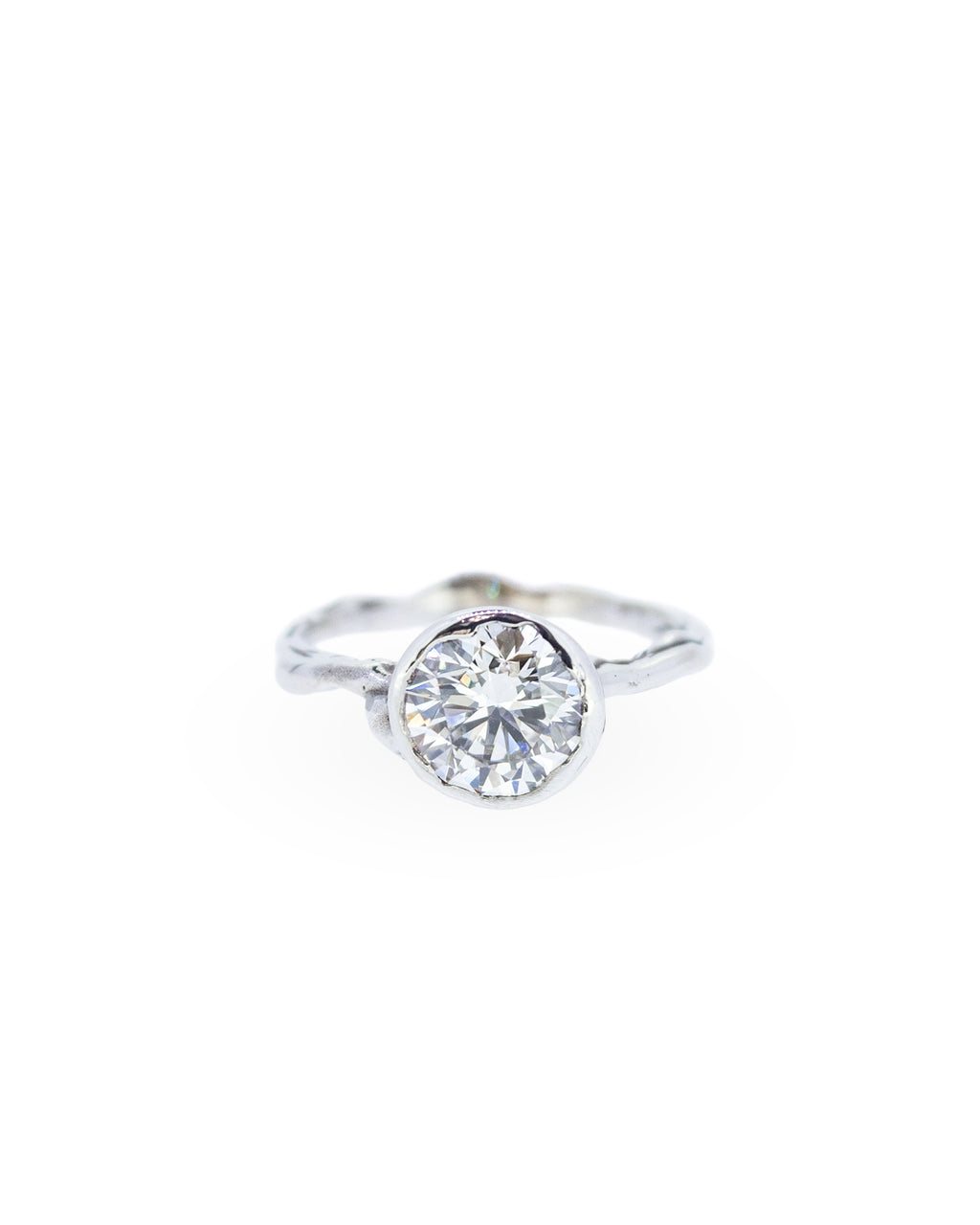 Brilliant Cut Diamond Ring in 18k White Gold