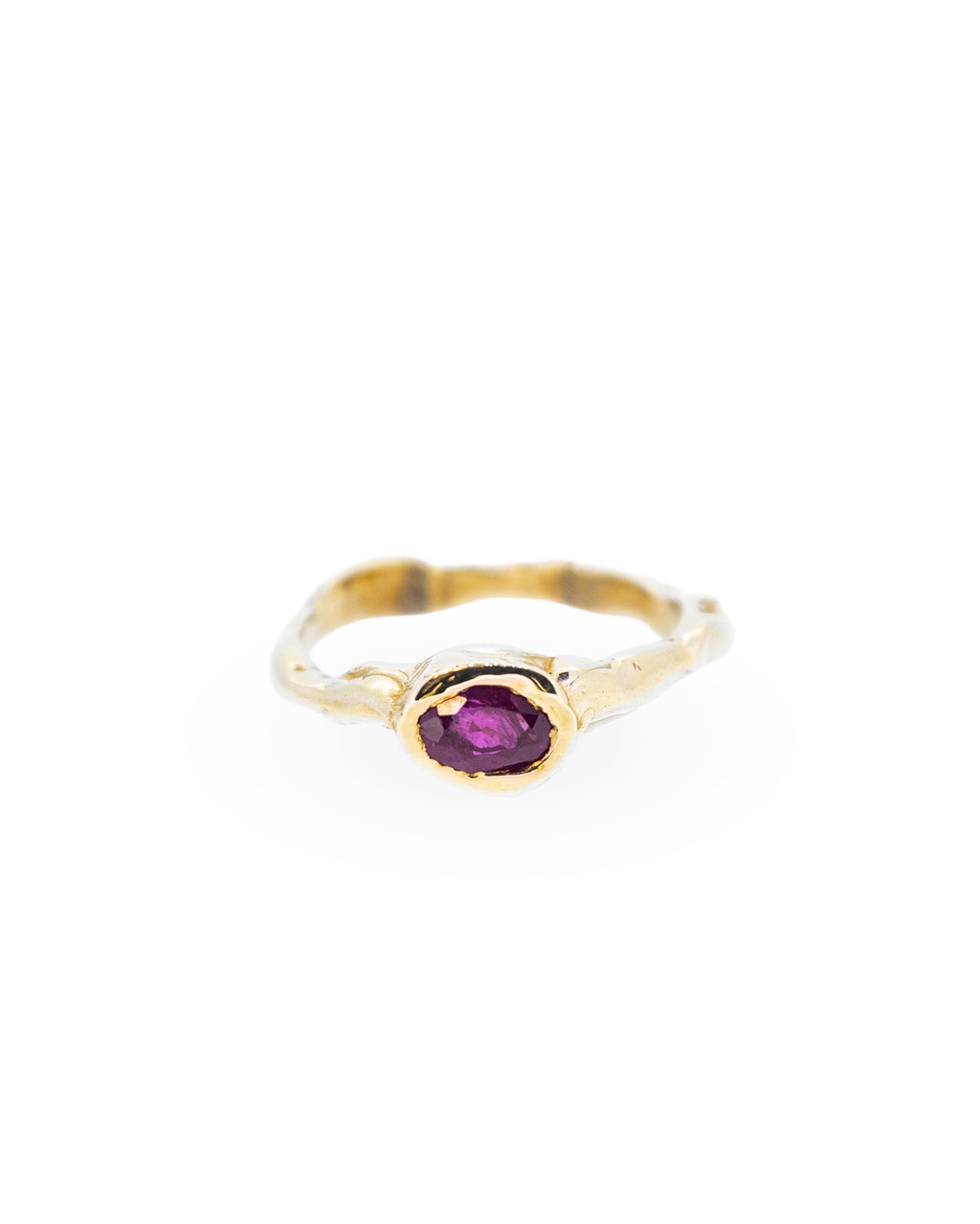 Oval Ruby Solitaire Ring