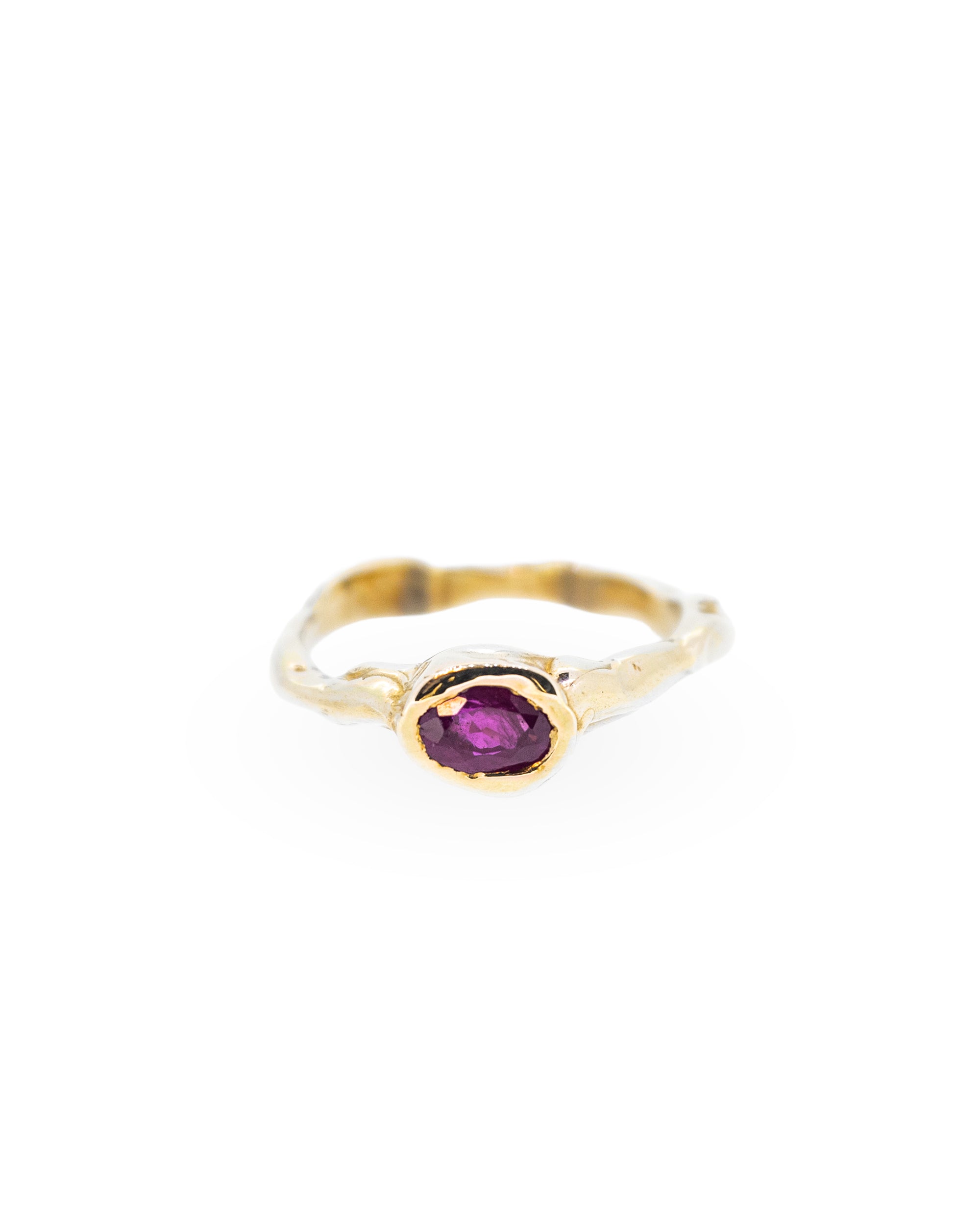 Oval Ruby Solitaire Ring