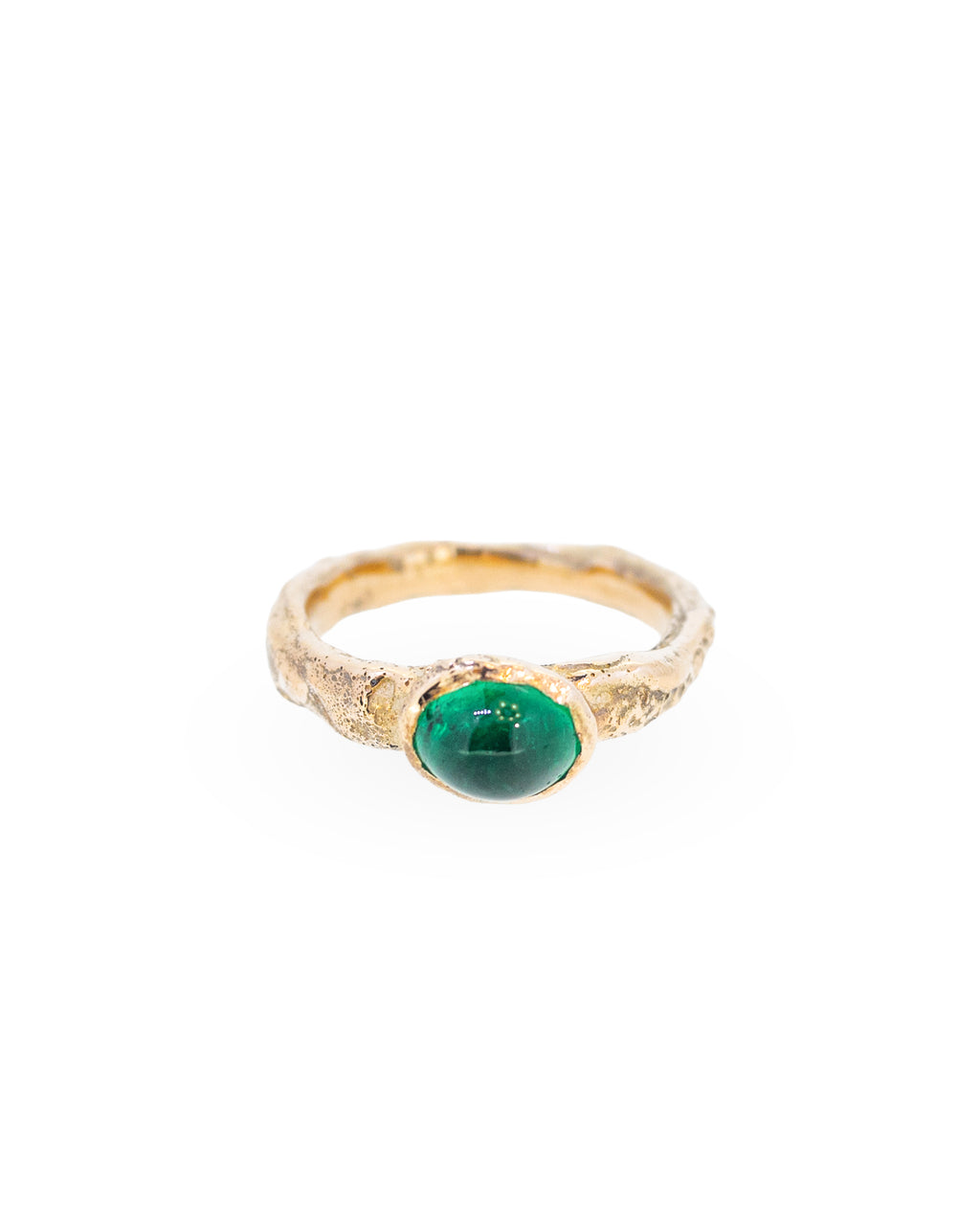 Oval Colombian Emerald Solitaire Ring