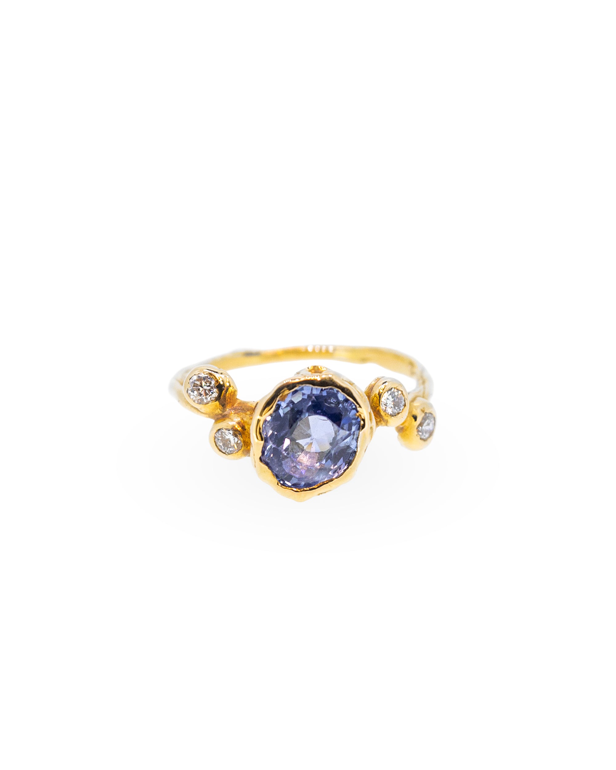 Oval Sapphire and Diamond Cluster Ring