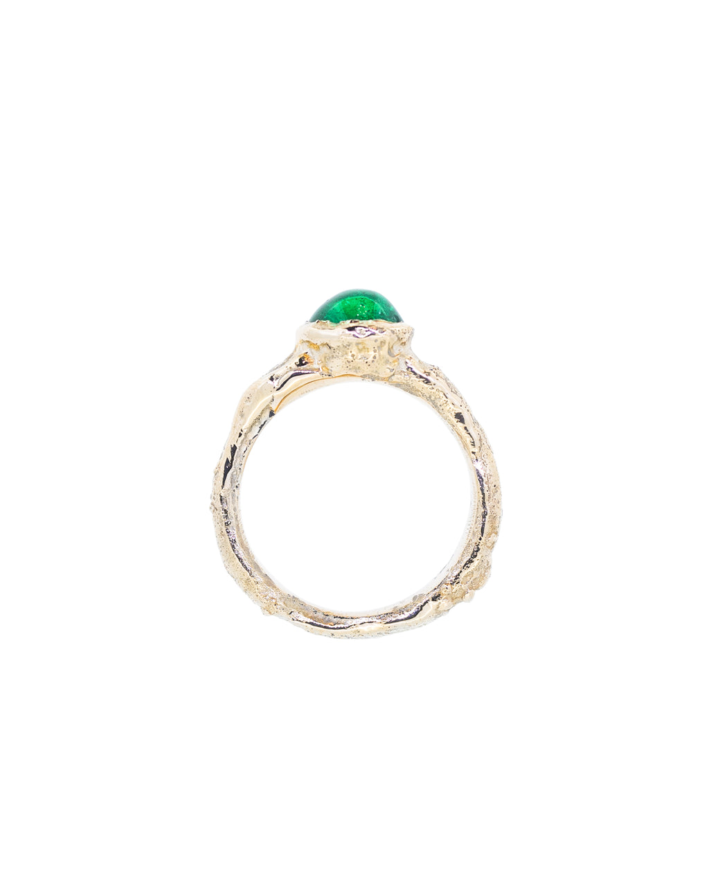 Oval Colombian Emerald Solitaire Ring