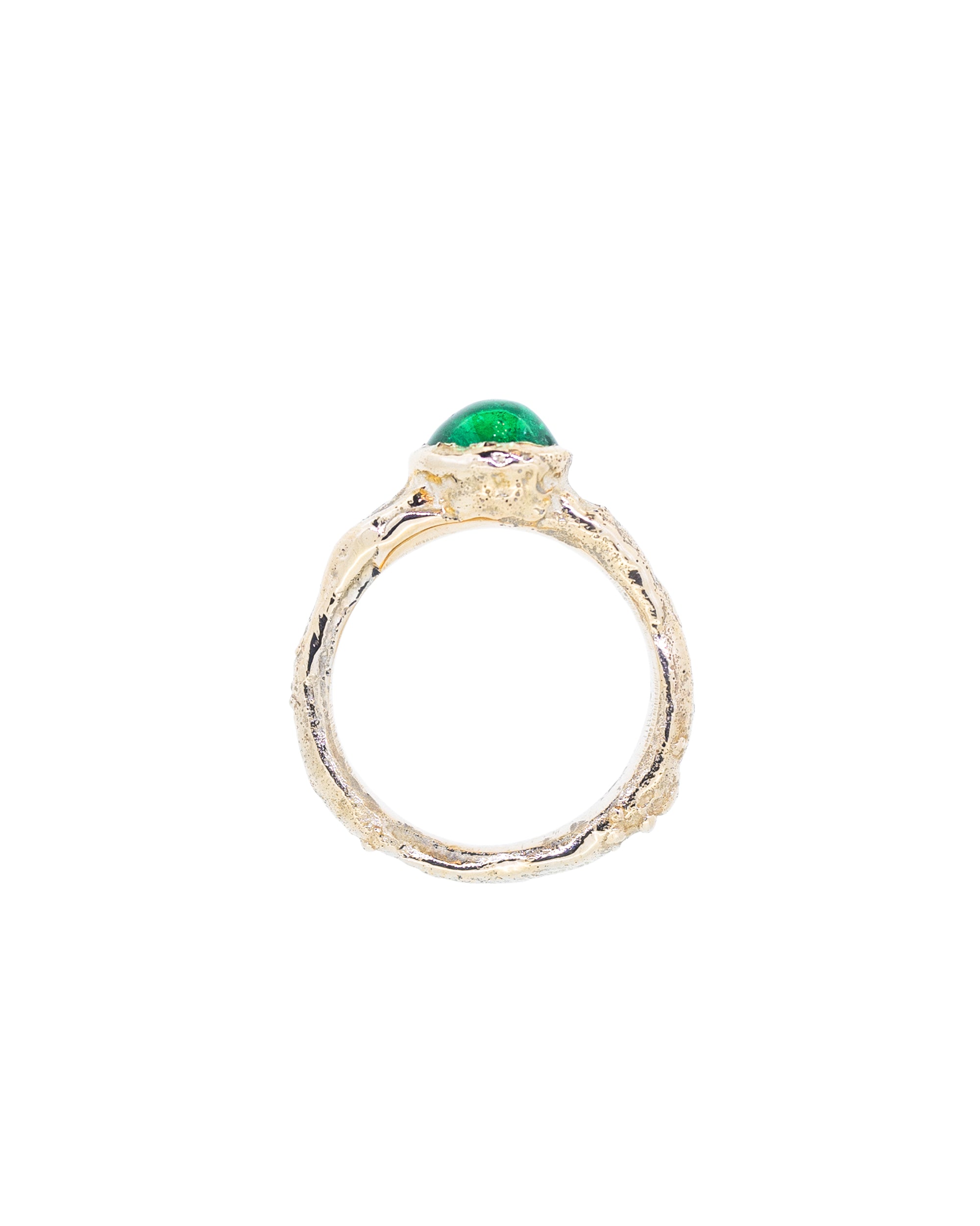 Oval Colombian Emerald Solitaire Ring